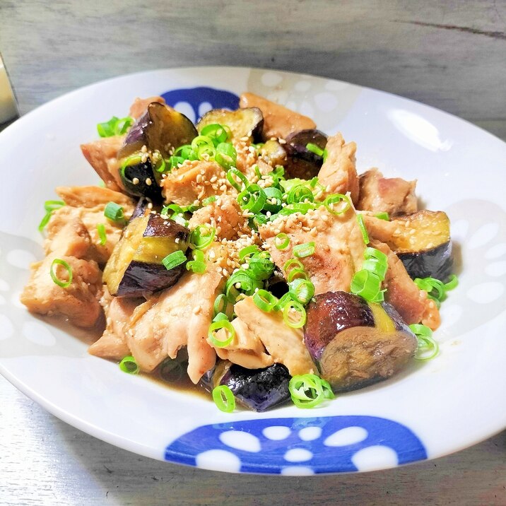茄子と鶏ももの甘酢炒め